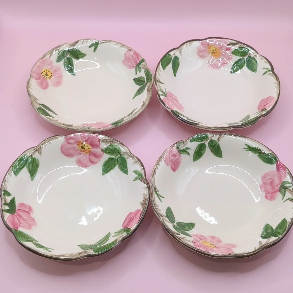 Vintage (4) Four Franciscan Desert Rose Earthenware Berry Side Dish Bowls 5.25